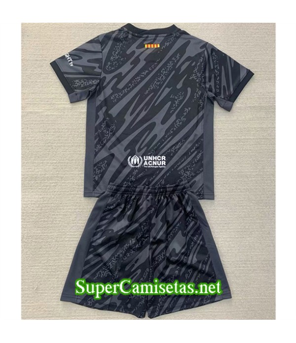 Tailandia Equipacion Camiseta Barcelona Niño Portero Negro 2024 2025