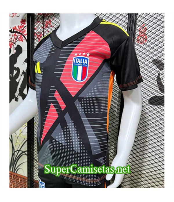 Tailandia Equipacion Camiseta Italia Niño Portero Negro 2024 2025