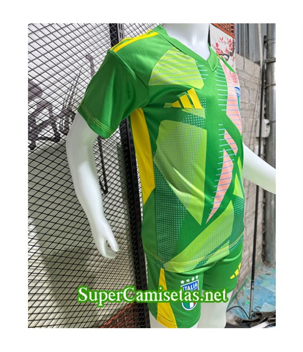 Tailandia Equipacion Camiseta Italia Niño Portero Verde 2024 2025