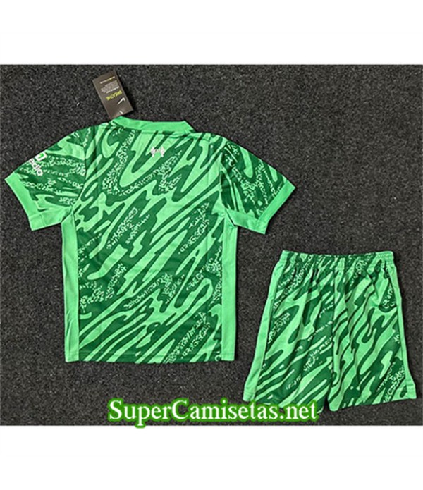 Tailandia Equipacion Camiseta Liverpool Niño Portero Verde 2024 2025