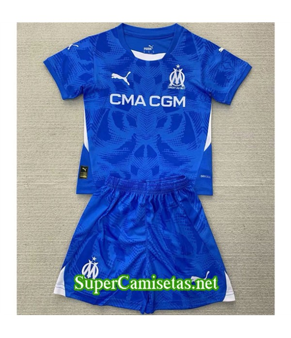 Tailandia Equipacion Camiseta Marsella Niño Portero Azul 2024 2025