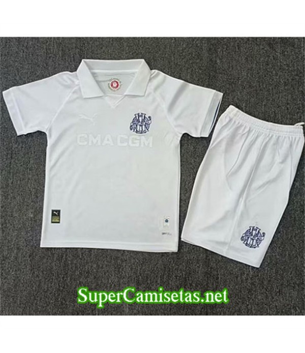 Tailandia Equipacion Camiseta Marsella Niño Conmemorativa Edition Blanco 2024 2025