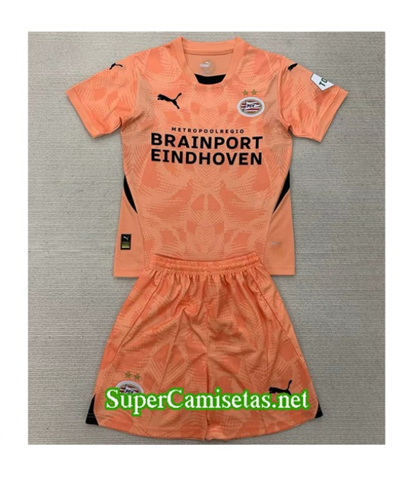 Tailandia Equipacion Camiseta Psv Eindhoven Niño Portero Naranja 2024 2025
