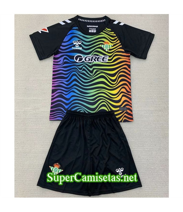 Tailandia Equipacion Camiseta Real Betis Niño Portero Negro 2024 2025