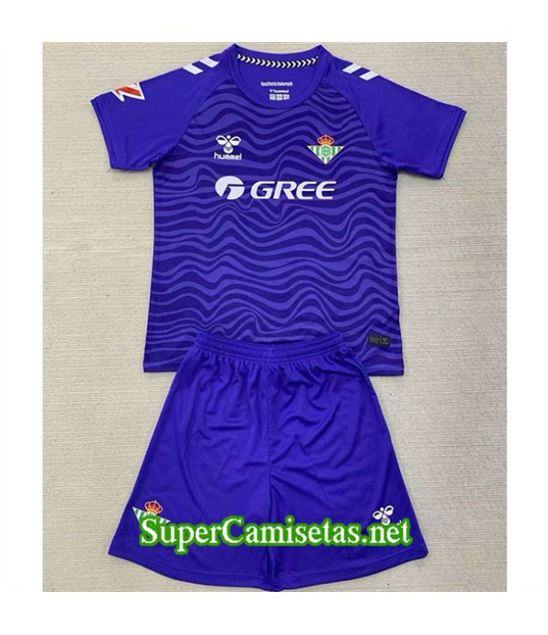 Tailandia Equipacion Camiseta Real Betis Niño Portero Púrpura 2024 2025