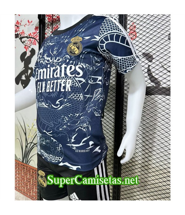 Tailandia Equipacion Camiseta Real Madrid Niño Azul 2024 2025