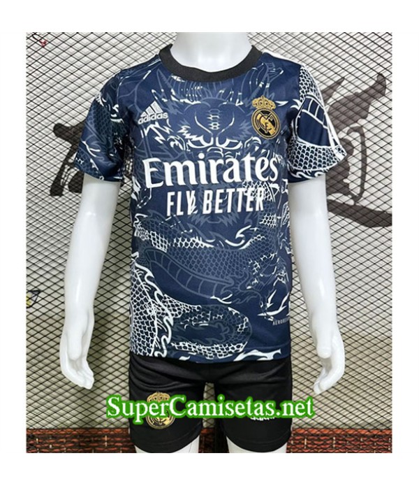 Tailandia Equipacion Camiseta Real Madrid Niño Azul 2024 2025