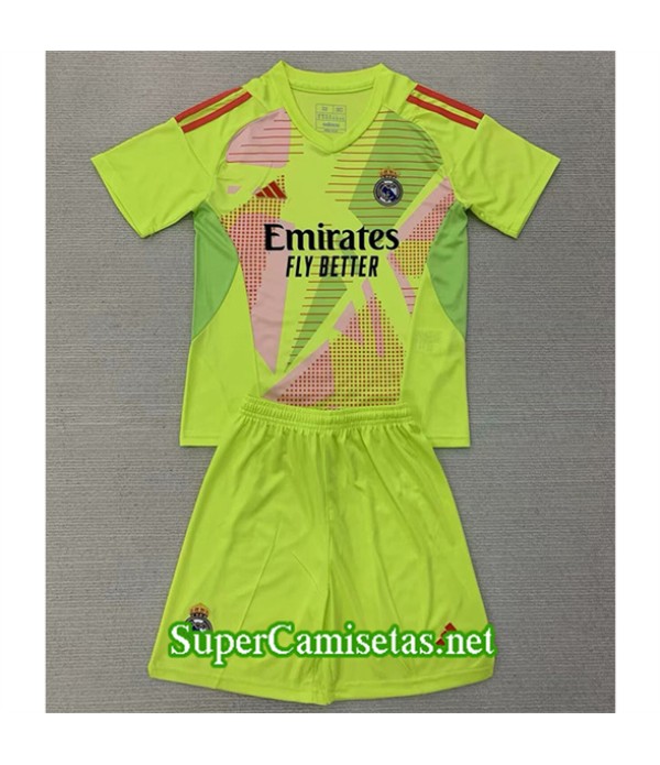 Tailandia Equipacion Camiseta Real Madrid Niño Portero Verde 2024 2025