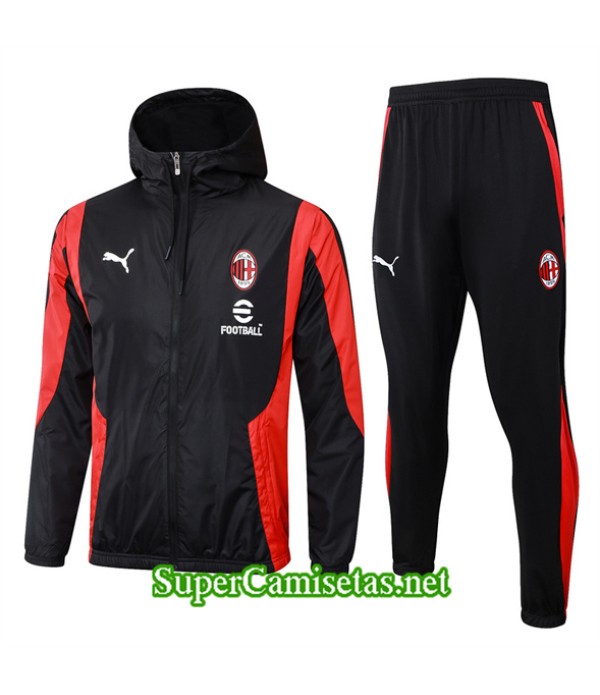 Tailandia Rompevientos Ac Milan Negro 2024 2025