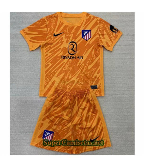 Tailandia Atletico De Madrid Niño Portero Naranja...