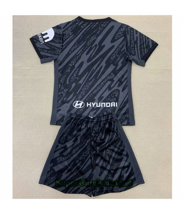Tailandia Atletico De Madrid Niño Portero Negro 2024 2025