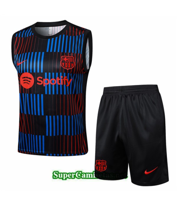 Tailandia Camiseta Kit De Entrenamiento Barcelona Sin Mangas Negro 2024 2025