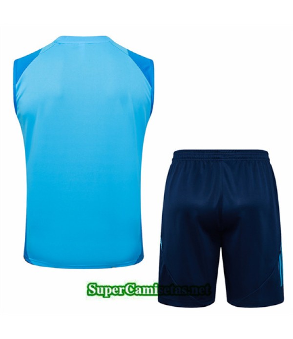 Tailandia Camiseta Kit De Entrenamiento Flamengo Sin Mangas Azul Claro 2024 2025