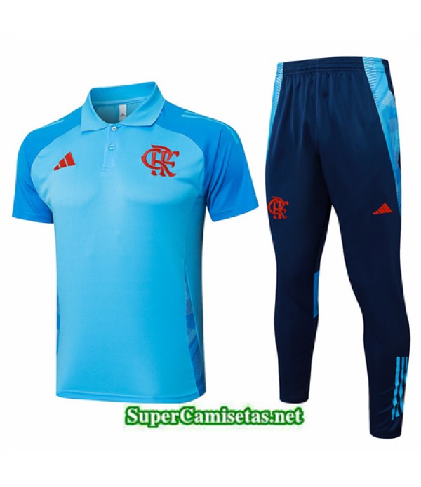 Tailandia Camiseta Kit De Entrenamiento Flamengo Polo Azul 2024 2025
