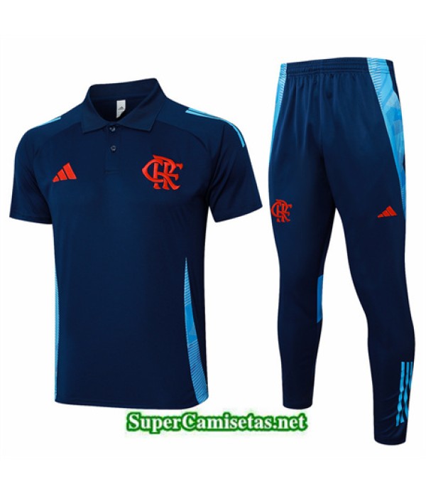 Tailandia Camiseta Kit De Entrenamiento Flamengo Polo Azul Real 2024 2025