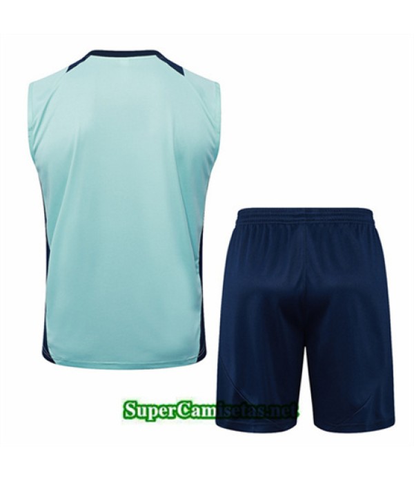 Tailandia Camiseta Kit De Entrenamiento Manchester United Sin Mangas Verde Claro 2024 2025