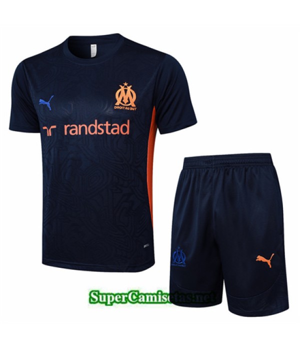 Tailandia Camiseta Kit De Entrenamiento Marsella Azul Marino 2024 2025