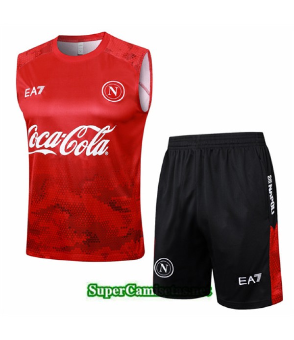 Tailandia Camiseta Kit De Entrenamiento Napoli Sin Mangas Rojo 2024 2025