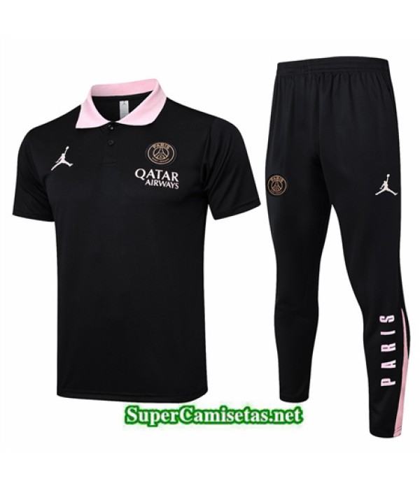 Tailandia Camiseta Kit De Entrenamiento Paris Saint Germain Polo Negro 2024 2025