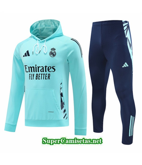 Tailandia Chándal Sudadera Con Capucha Real Madrid Azul Cielo 2024 2025