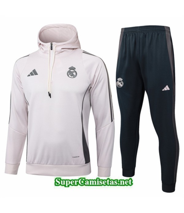 Tailandia Chándal Sudadera Con Capucha Real Madrid Rosa Clair 2024 2025