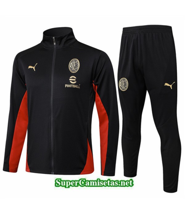 Tailandia Chaqueta Chándal Ac Milan Negro 2024 2025