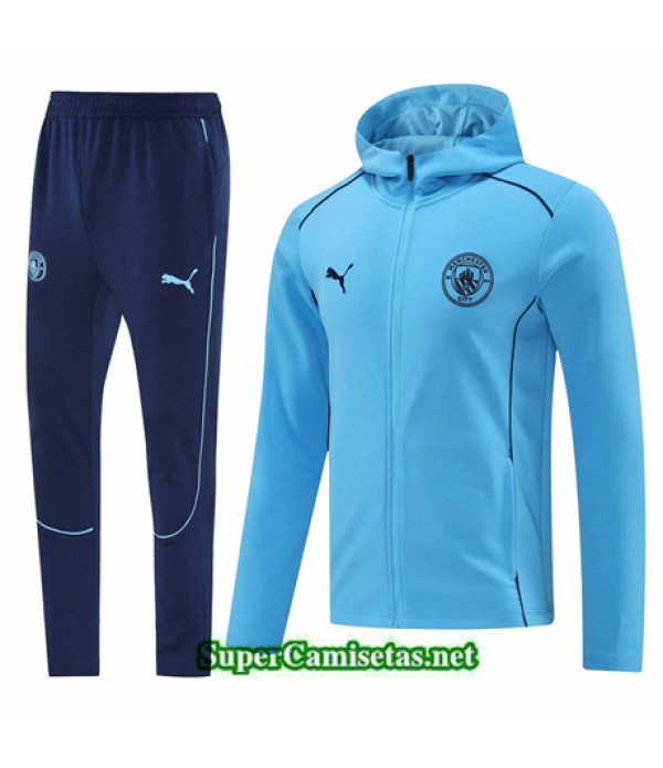 Tailandia Chaqueta Chándal Manchester City Sombrero Azul Cielo 2024 2025
