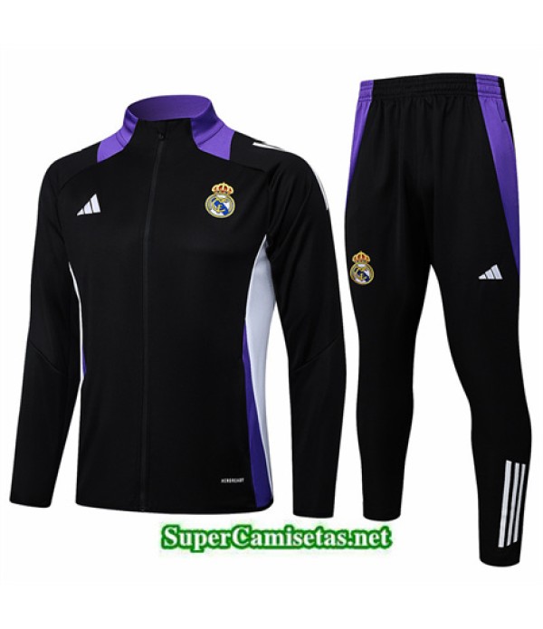 Tailandia Chaqueta Chándal Real Madrid Negro 2024 2025