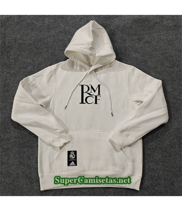 Tailandia Chaqueta Sudadera Con Capucha Real Madrid Blanco 2024 2025