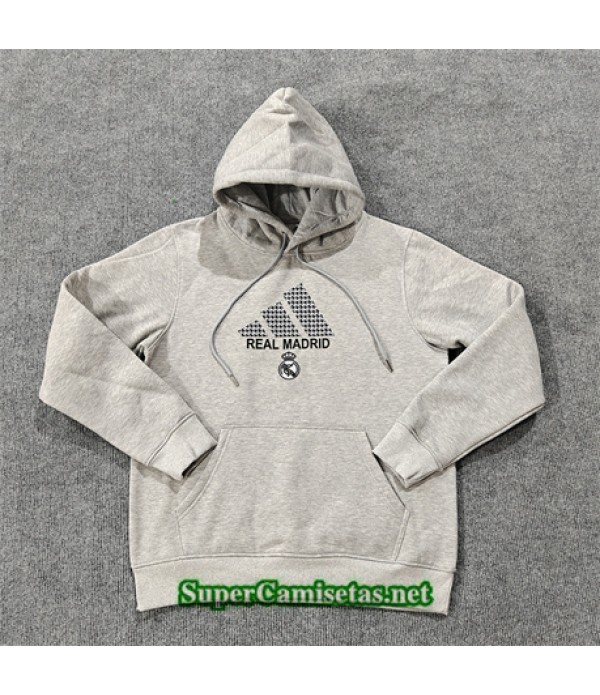 Tailandia Chaqueta Sudadera Con Capucha Real Madrid Gris 2024 2025