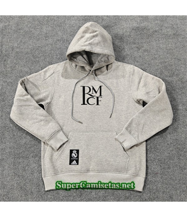 Tailandia Chaqueta Sudadera Con Capucha Real Madrid Gris 2024 2025
