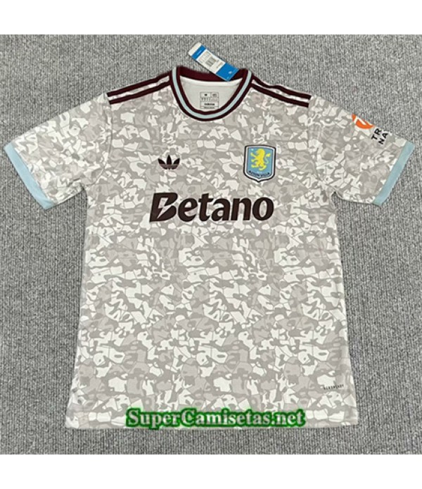 Tailandia Equipacion Camiseta Aston Villa Gris 2025 2026