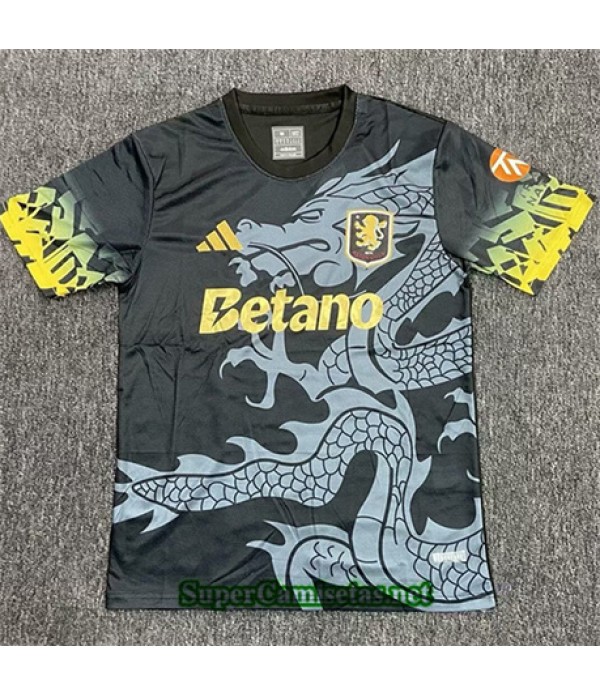 Tailandia Equipacion Camiseta Aston Villa Training Negro 2025 2026