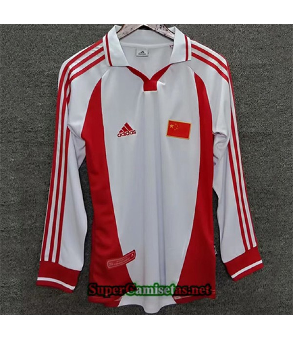 Tailandia Equipacion Camiseta China Manga Larga Blanco Hombre 20017