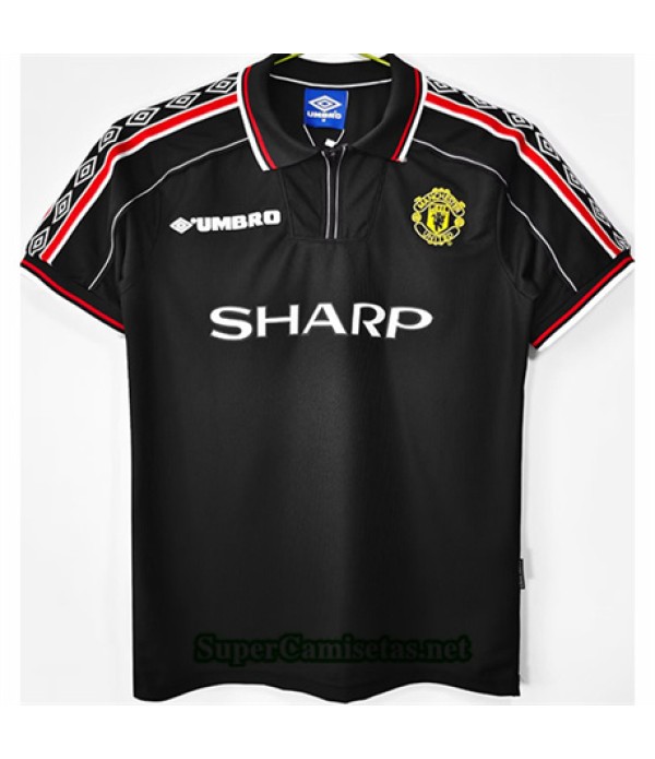 Tailandia Equipacion Camiseta Manchester United Negro Hombre 1998 996