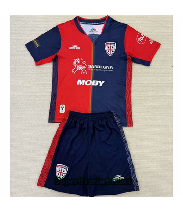 Tailandia Primera Equipacion Camiseta Cagliari Calcio Niño 2024 2025