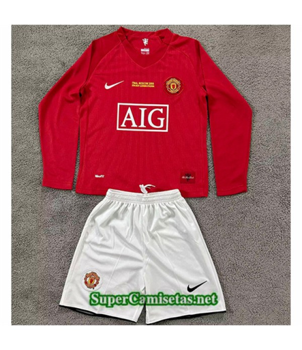 Tailandia Primera Equipacion Camiseta Manchester United Niño Manga Larga Hombre 2007 087