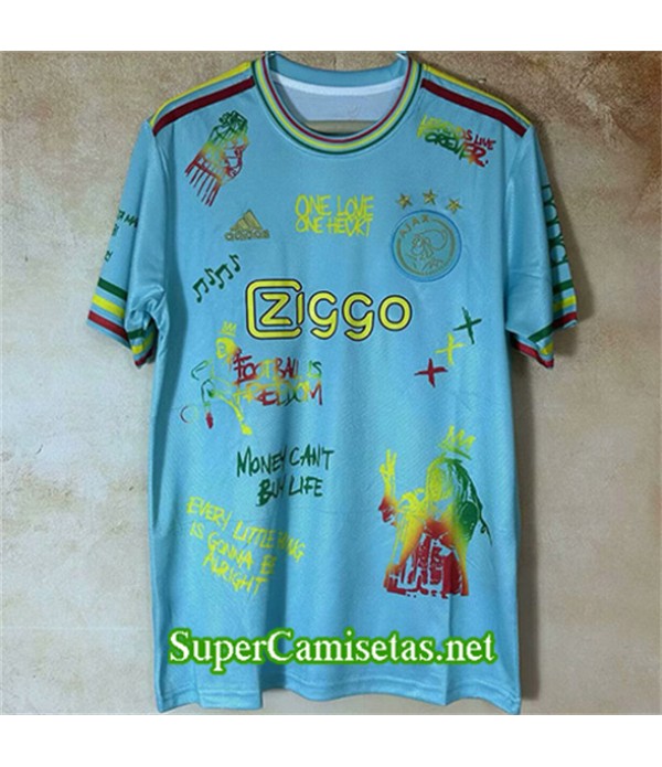 Tailandia Equipacion Camiseta Ajax Light Azul Tablero De Graffiti 2025 2026