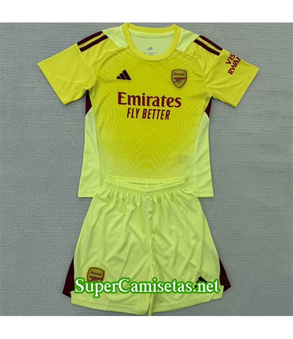 Tailandia Equipacion Camiseta Arsenal Niño Portero Amarillo 2025 2026