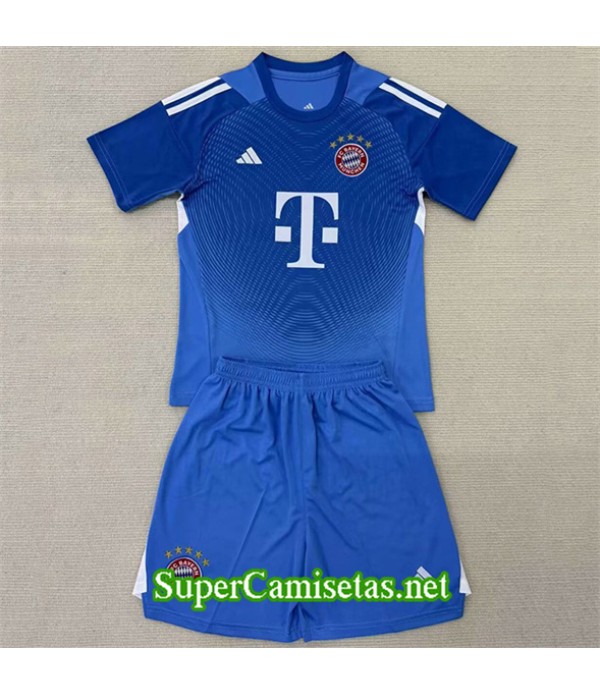Tailandia Equipacion Camiseta Bayern Múnich Enfant Portero Azul 2025 2026