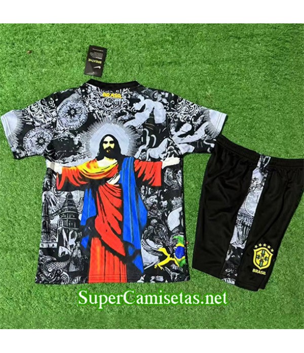 Tailandia Equipacion Camiseta Brasil Enfant Negro 2025 2026