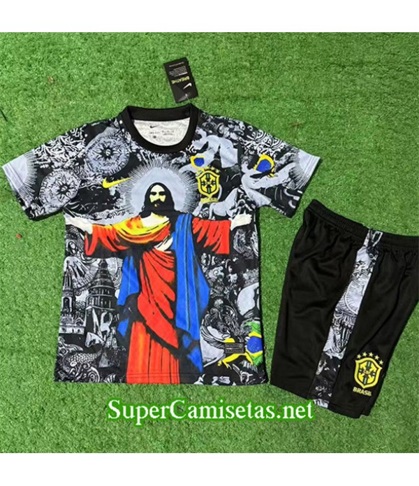 Tailandia Equipacion Camiseta Brasil Enfant Negro 2025 2026