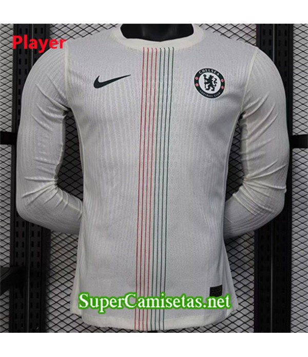 Tailandia Equipacion Camiseta Chelsea Player Manga Larga Blanco 2025 2026