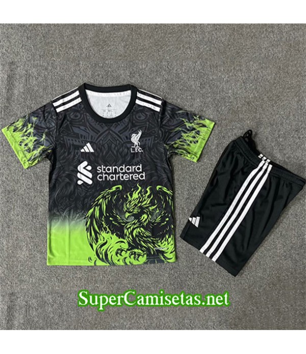 Tailandia Equipacion Camiseta Liverpool Enfant Negro/vert 2025 2026