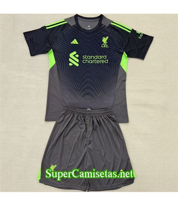 Tailandia Equipacion Camiseta Liverpool Niño Portero Negro 2025 2026