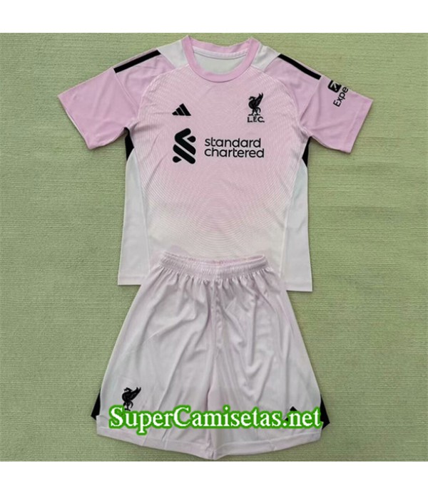 Tailandia Equipacion Camiseta Liverpool Niño Portero Rosa 2025 2026