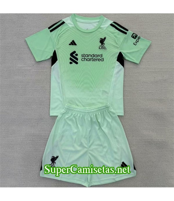 Tailandia Equipacion Camiseta Liverpool Niño Portero Verde 2025 2026