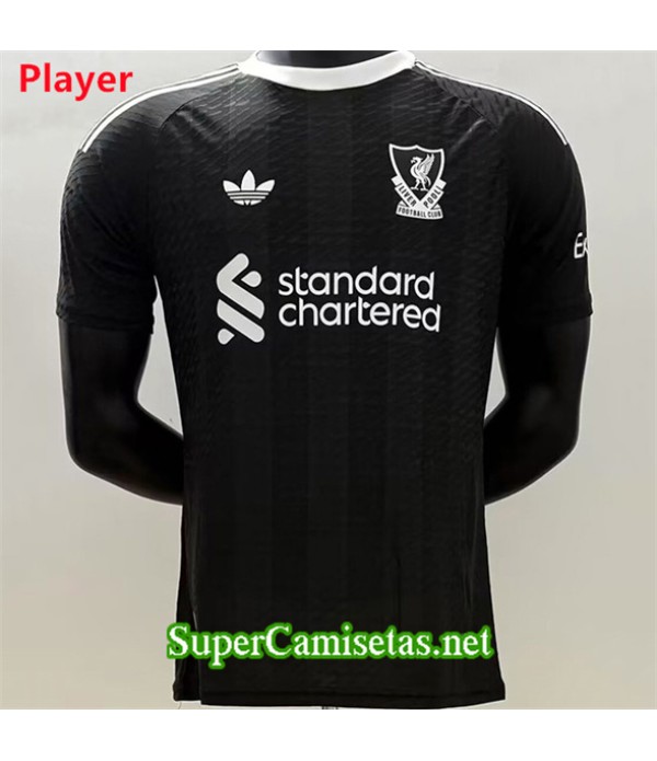 Tailandia Equipacion Camiseta Liverpool Player Portero Negro 2025 2026