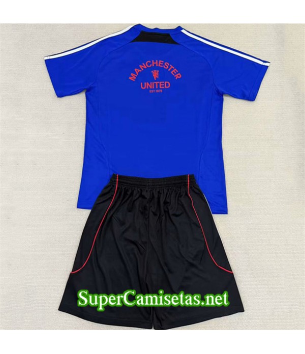 Tailandia Equipacion Camiseta Manchester United Enfant Training Azul 2025 2026
