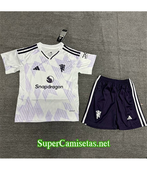 Tailandia Equipacion Camiseta Manchester United Niño Blanco 2025 2026